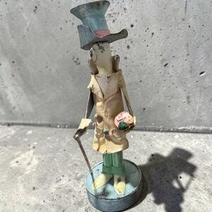 Vintage Style Metal Figurine Candle Holder with Top Hat